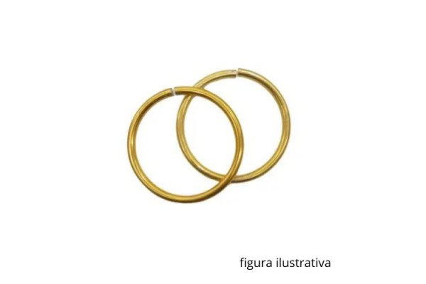 ARGOLA PARA MONTAGEM 90MM OURO 2 PECAS