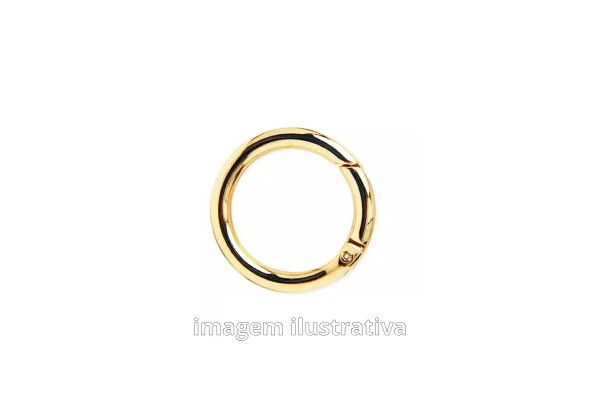 ARGOLA MOSQUETAO ARTICULADO DOURADO 25MM COM 2 PECAS 
