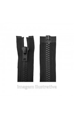 ZIPER DESTACAVEL COM PLASTICO 40CM N5 PRETO