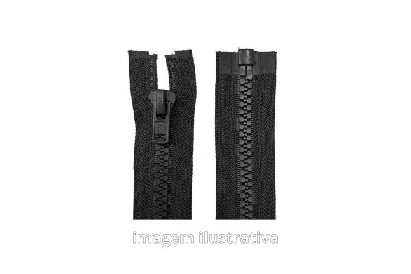 ZIPER DESTACAVEL COM PLASTICO 40CM N5 PRETO