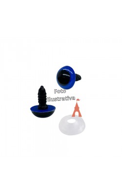 OLHOS C/TRAVA P/ AMIGURUMI  09 COM 05 PARES AZUL