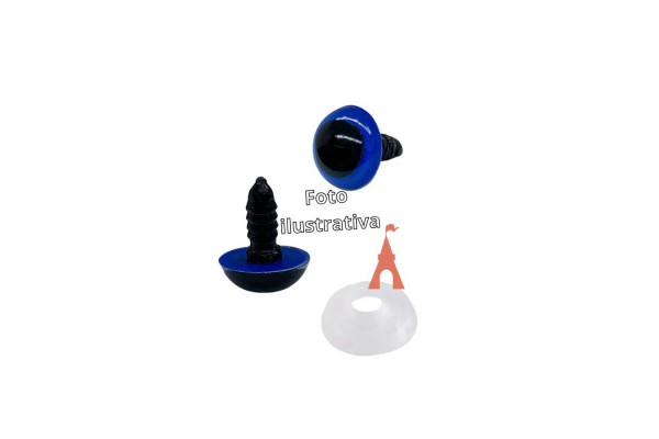 OLHOS C/TRAVA P/ AMIGURUMI  09 COM 05 PARES AZUL
