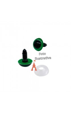 OLHOS C/TRAVA P/ AMIGURUMI  09 COM 05 PARES VERDE