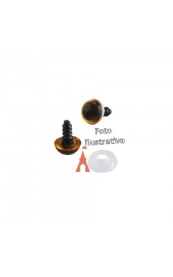OLHOS C/TRAVA P/ AMIGURUMI  09 COM 05 PARES CASTANHO