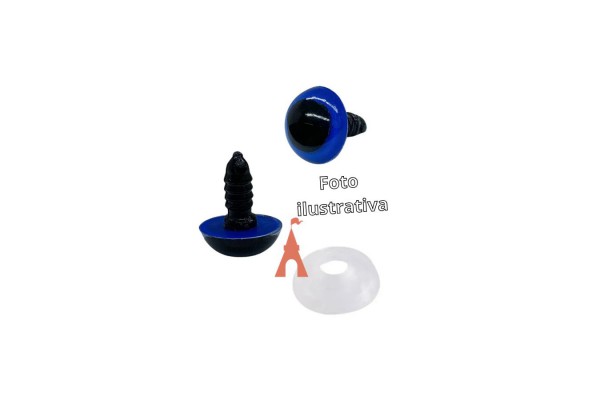 OLHOS C/TRAVA P/ AMIGURUMI  13 COM 05 PARES AZUL