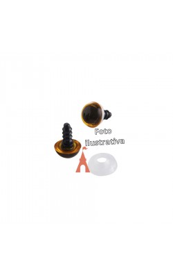 OLHOS C/TRAVA P/ AMIGURUMI  15 COM 05 PARES CASTANHO