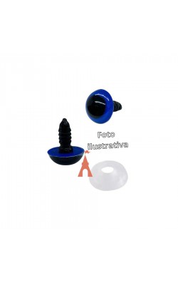 OLHOS C/TRAVA P/ AMIGURUMI  15 COM 05 PARES AZUL