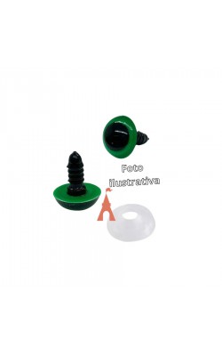 OLHOS C/TRAVA P/ AMIGURUMI  15 COM 05 PARES VERDE