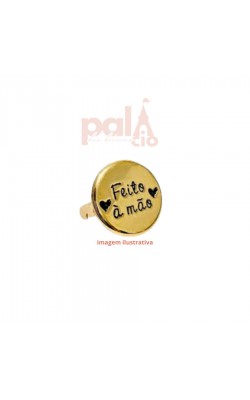 PLACA REDONDA FEITO A MAO DOURADO 
