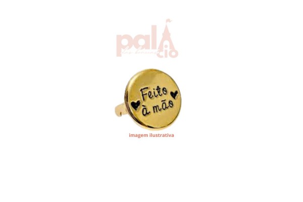PLACA REDONDA FEITO A MAO DOURADO 