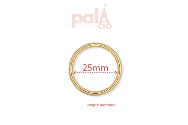 ARGOLA 25MM INT DOURADO C/2PC