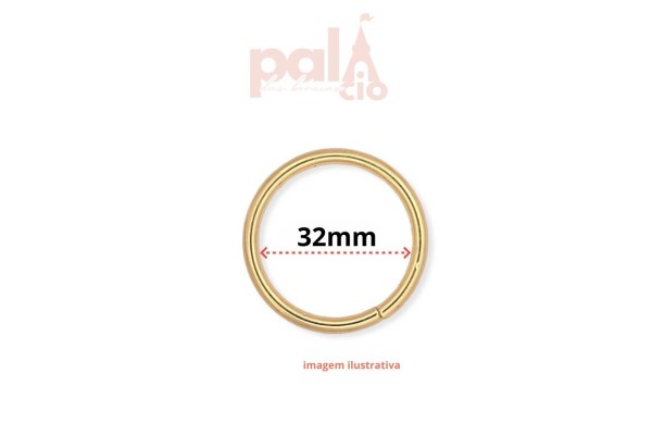 ARGOLA 32MM INT DOURADO C/2PC