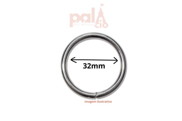 ARGOLA 32MM INT PRATA C/ 2PC
