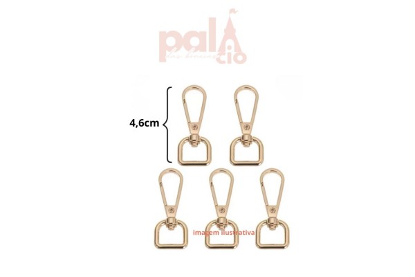 FECHO MOSQUETAO DOURADO 4,6CMCM 2PC