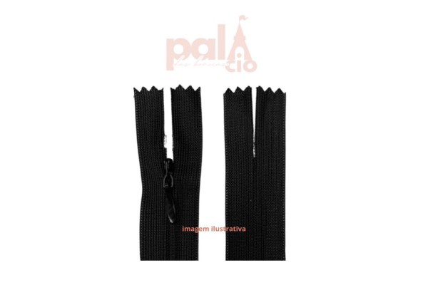 ZIPER INVISIVEL 30CM PRETO
