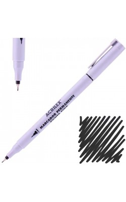 MARCADOR PERMANENTE PONTA FINA ACRILEX PRETO