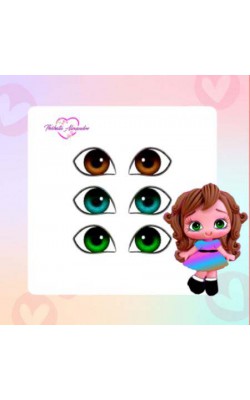 OLHOS RESINADOS THABATA  C/ RECORTE G COM 24 PARES