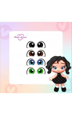 OLHOS RESINADOS THABATA  C/ RECORTE G COM 24 PARES