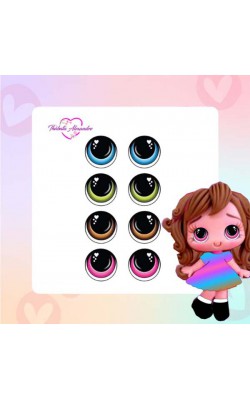 OLHOS RESINADOS THABATA  C/ RECORTE M COM 35 PARES