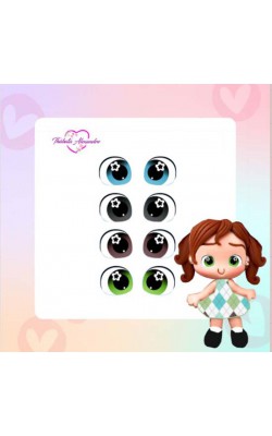 OLHOS RESINADOS THABATA  C/ RECORTE M COM 35 PARES