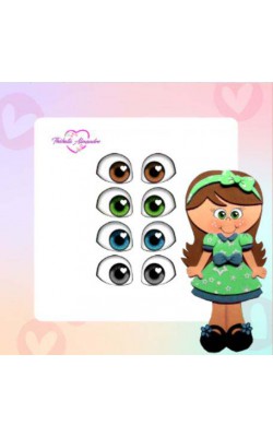 OLHOS RESINADOS THABATA  C/ RECORTE M COM 36 PARES