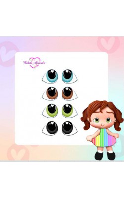 OLHOS RESINADOS THABATA  C/ RECORTE M COM 35 PARES