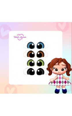 OLHOS RESINADOS THABATA  C/ RECORTE M COM 35 PARES