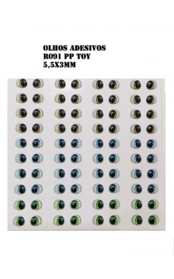 OLHOS RESINADOS ADESIVADOS CARTELA STYLIER 5,5X3MM
