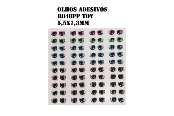 OLHOS RESINADOS ADESIVADOS CARTELA STYLIER 5,5X7,3MM