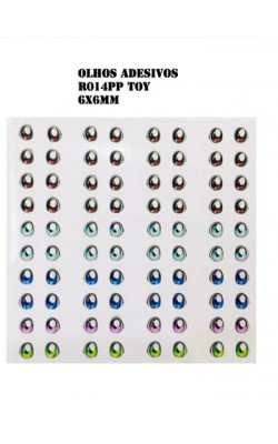 OLHOS RESINADOS ADESIVADOS CARTELA STYLIER 6X6MM