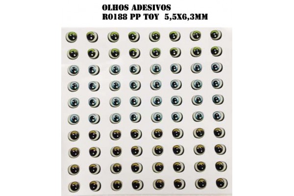 OLHOS RESINADOS ADESIVADOS CARTELA STYLIER 5,5X6,3MM
