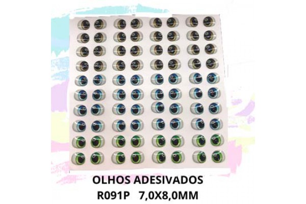 OLHOS RESINADOS ADESIVADOS CARTELA STYLIER 7X8MM