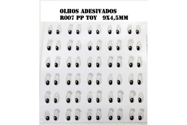 OLHOS RESINADOS ADESIVADOS CARTELA STYLIER 9X4,5MM