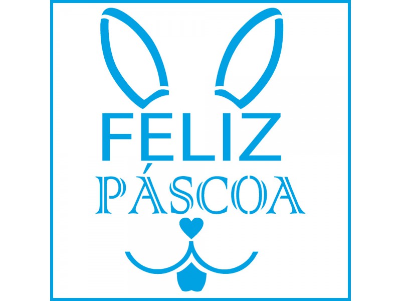 Stencil Para Pintura 20x20cm Litoarte Feliz Pascoa