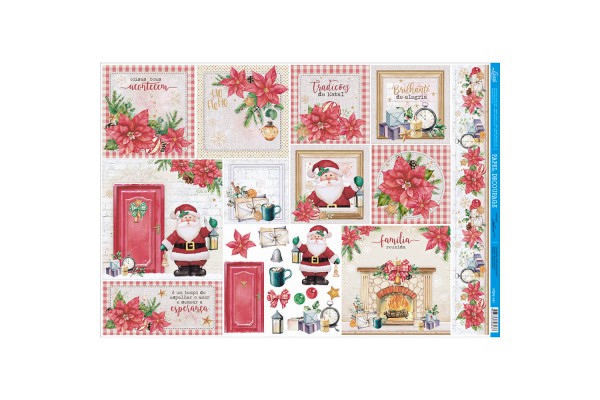 PAPEL PARA DECOUPAGEM NATAL LITOARTE 49CMX34,3CM