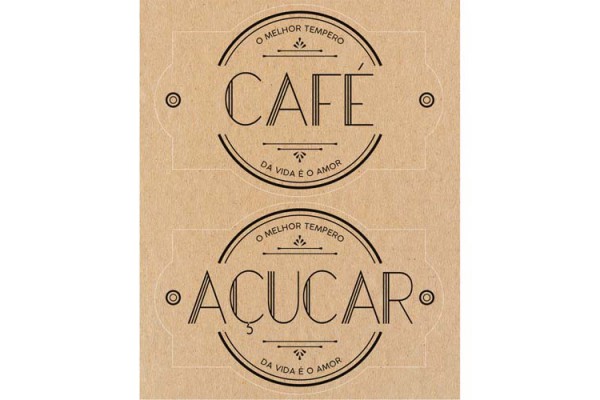 ADESIVO COM RECORTE PARA CAFE ACUCAR KRAFT LITOARTE 