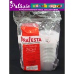 POTE PLASTICO PRAFESTA 250ML REDONDO COM TAMPA COM 24UNIDADES