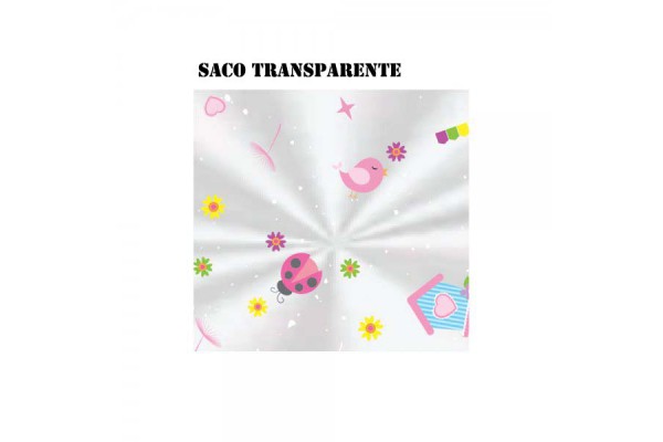 SACO TRANSPARENTE XINGO DECORADO 15X29CM JARDIM 20 UNID