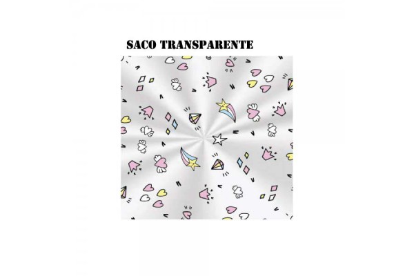 SACO TRANSPARENTE XINGO DECORADO 15X29CM CUTE 20 UNID