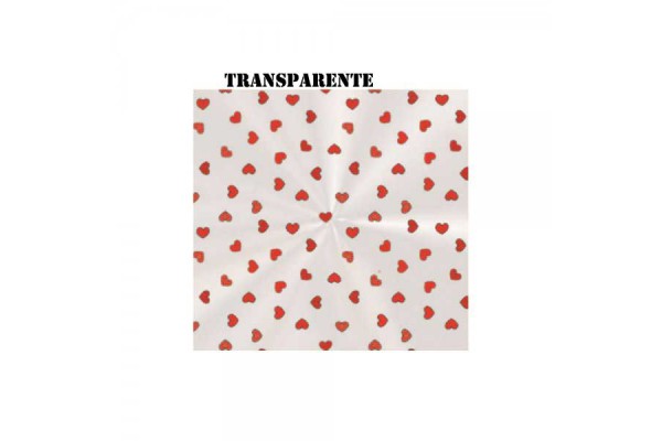 SACO TRANSPARENTE XINGO DECORADO 20X29CM CORACAO 20 PC