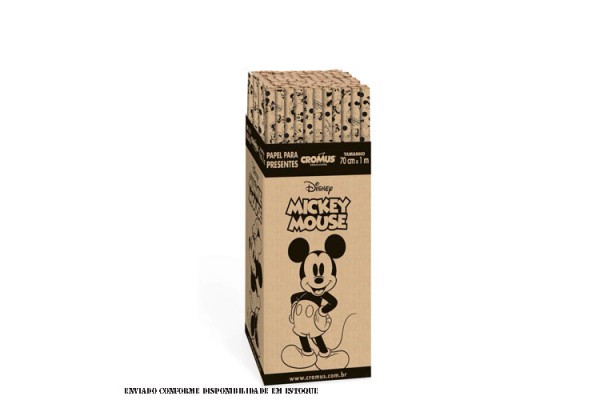 PAPEL DE PRESENTE MICKEY E MINNIE KRAFT 70X100 1 UNIDADE