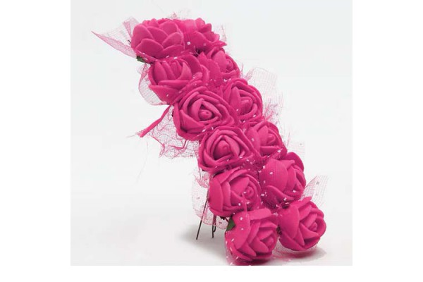 FLOR DE EVA 20MM COM 12 UNIDADES NYBC ROSA 