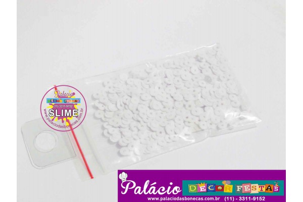 CHARMS PARA SLIME PAETE METALIZADO BRANCO