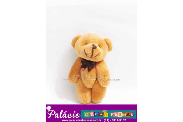 URSO DE PELUCIA CHAVEIRO ARTICULADO 7CM MARROM 