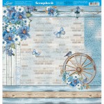 FOLHA PARA SCRAPBOOK LITOARTE FLOR AZUL