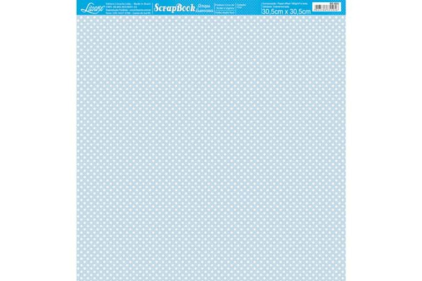 FOLHA PARA SCRAPBOOK BASICO LITOARTE BOLINHA AZUL 