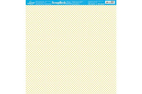 FOLHA PARA SCRAPBOOK BASICO LITOARTE BOLINHA AMARELA